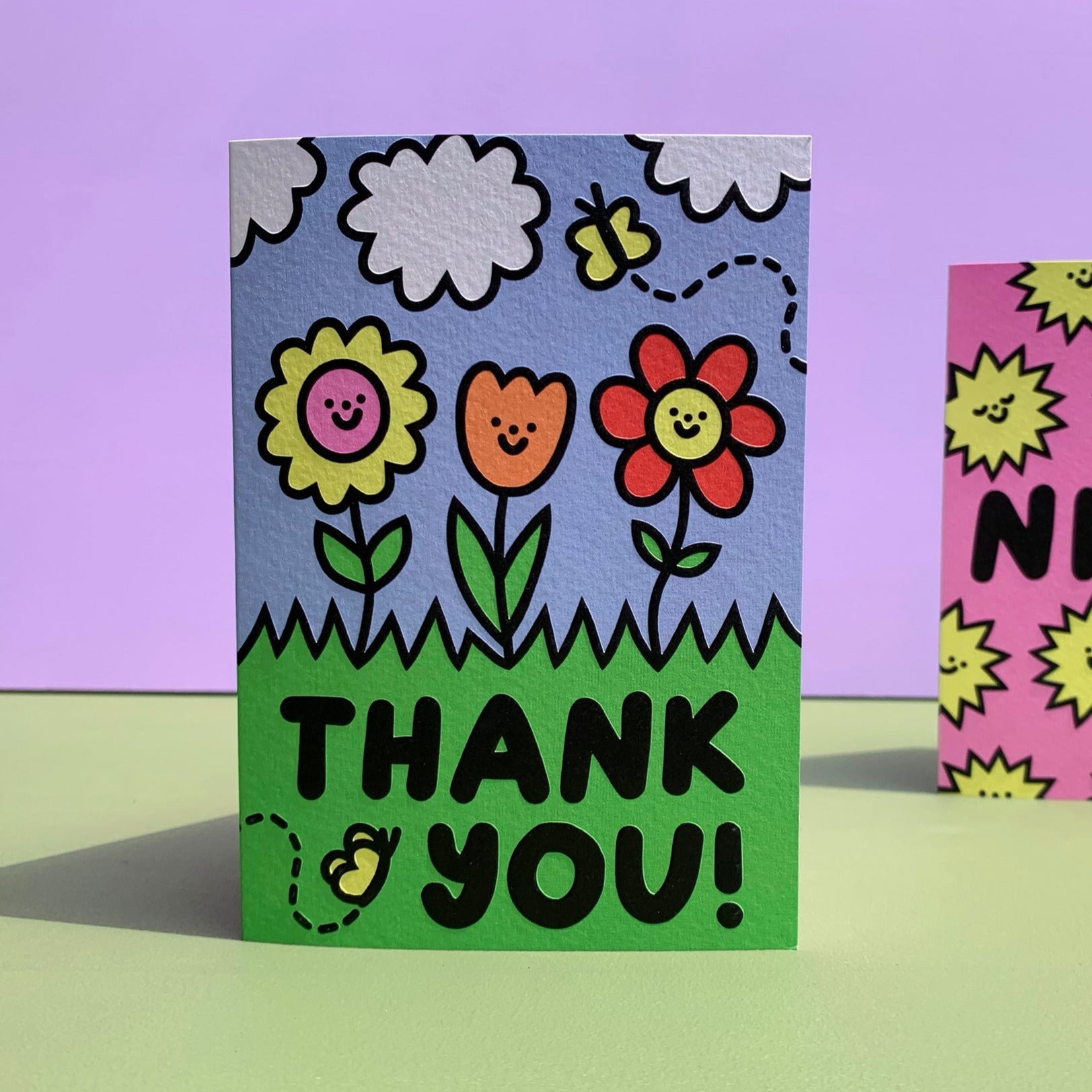 48 Thank You Envelope Seals – Cute Flower Design – 1.2" Round Labels – Homemade – USA