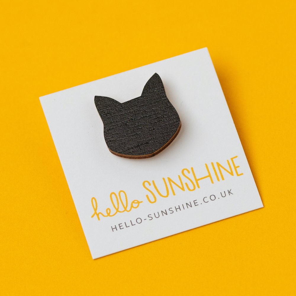 Black Cat Lapel Pin – Handmade Nottingham