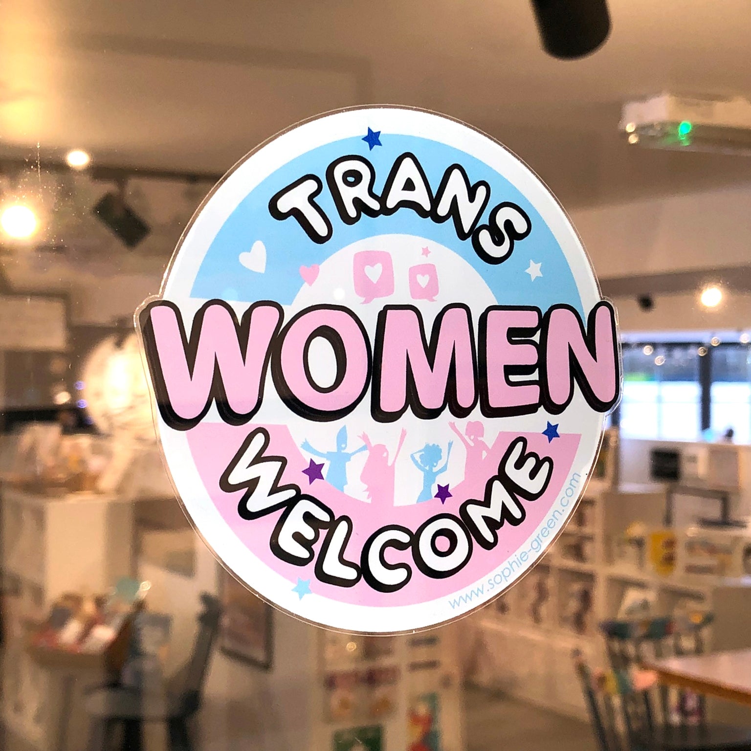 Welcome Ladies Sticker Trans Women Welcome Window Sticker – Handmade Nottingham