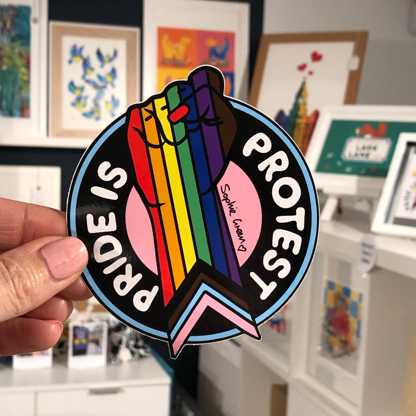Pride Is Protest Big Vinyl Sticker – Handmade Nottingham