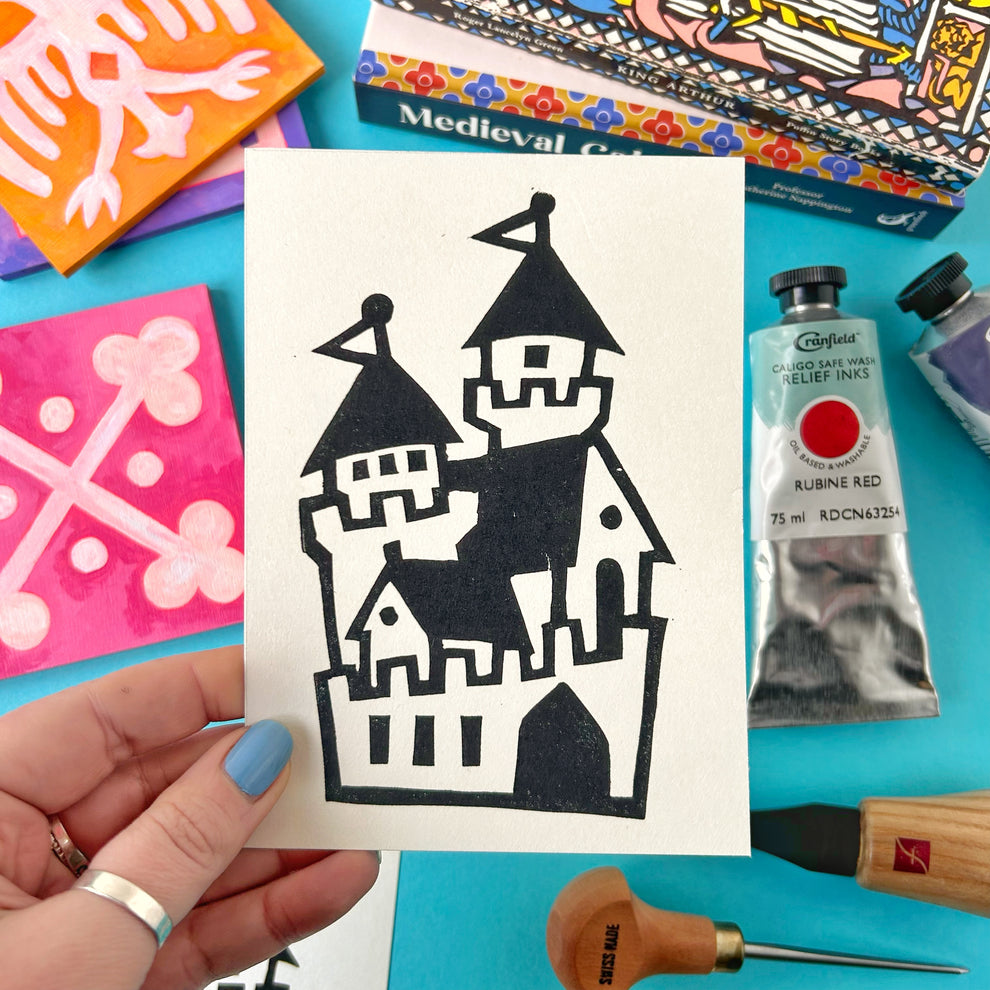 Mini Castle Lino Print – Handmade Nottingham