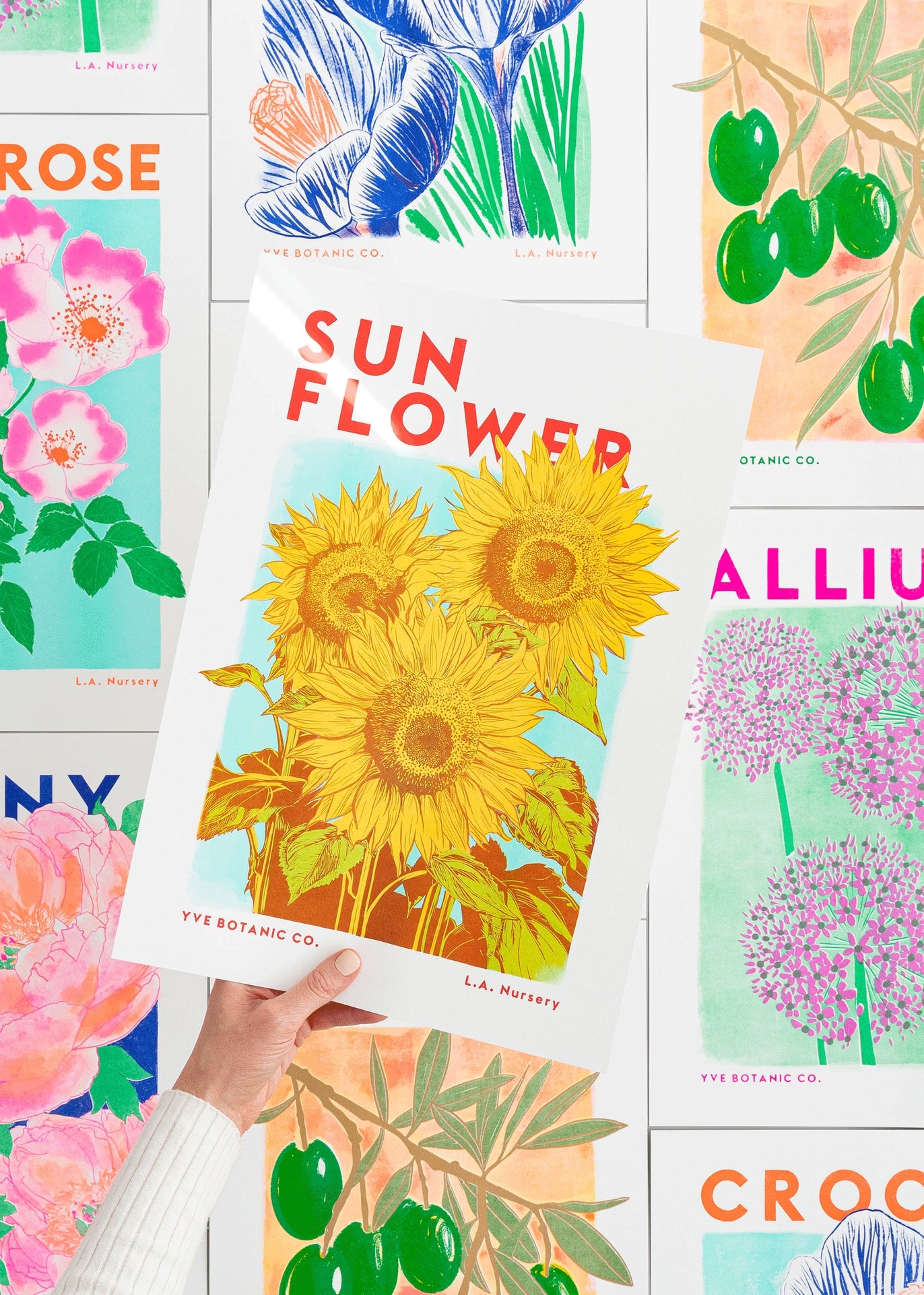 Sunflower Botanical Risograph Print – Handmade Nottingham