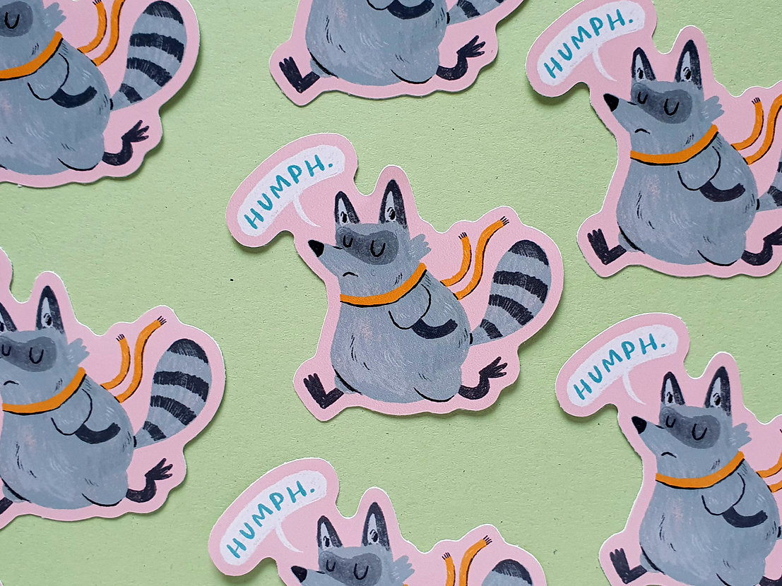 Raccoon Sticker – Handmade Nottingham
