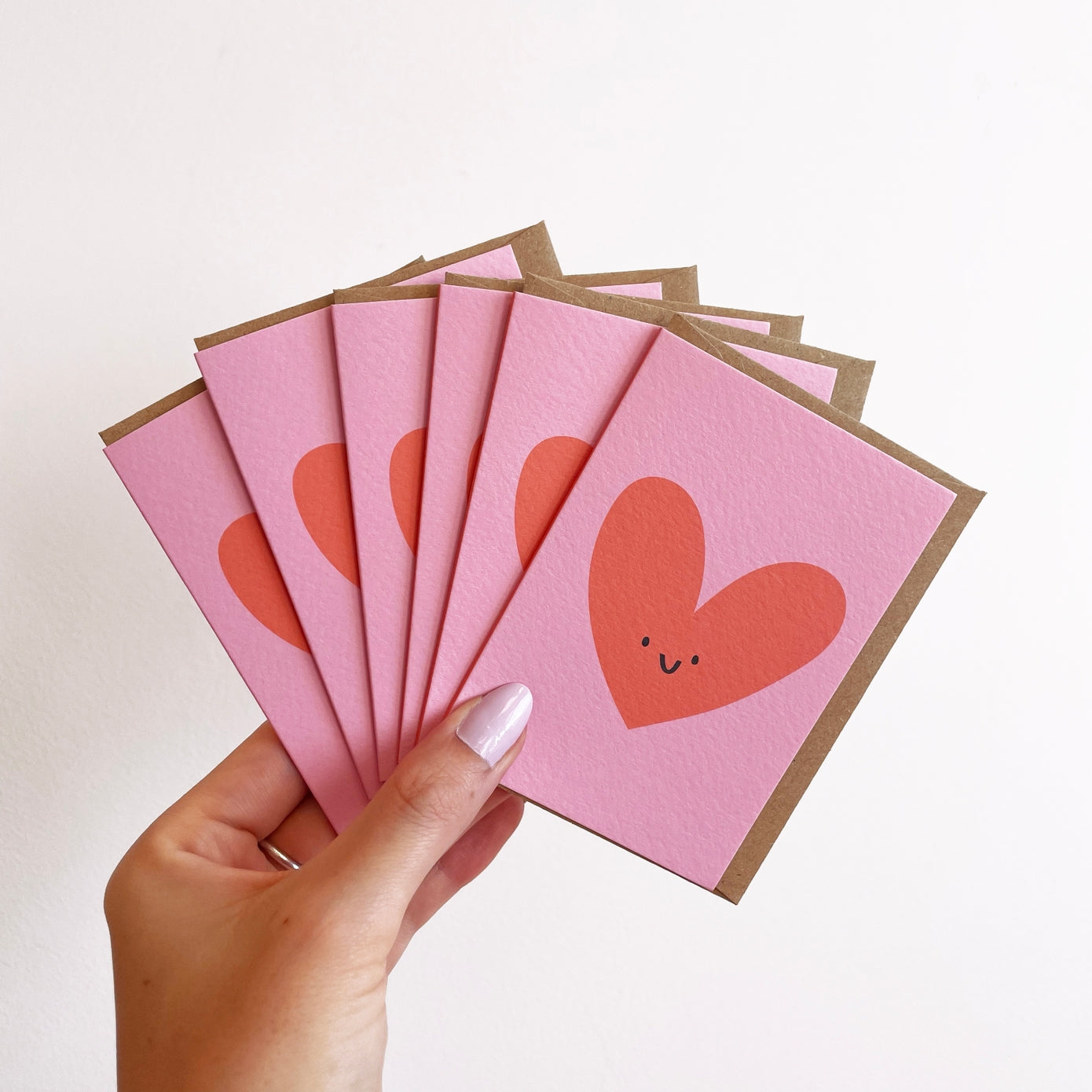 Mini Heart Card Pack x6 – Handmade Nottingham