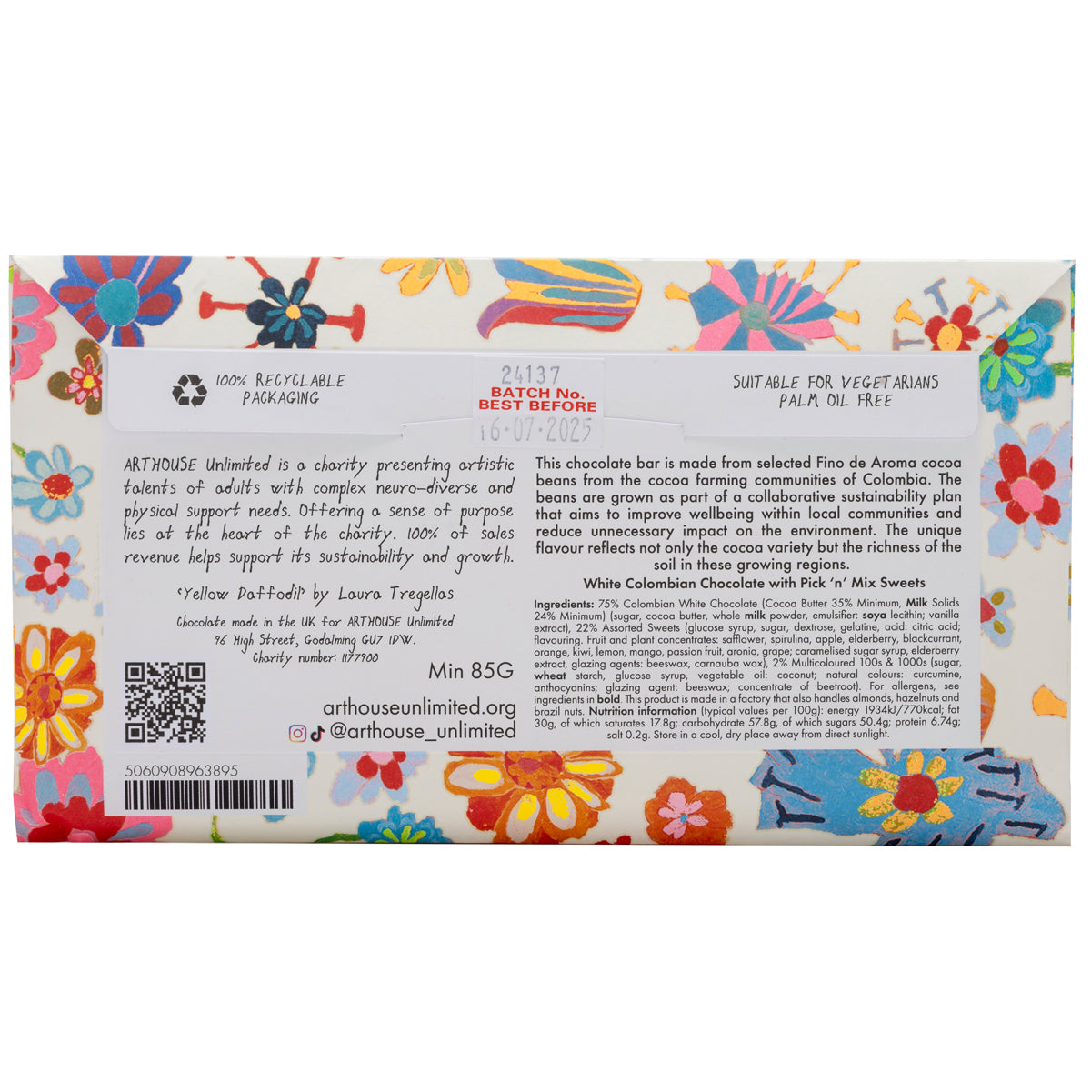 Yellow Daffodil, White Chocolate Bar with White Chocolate Assorted Pic ...