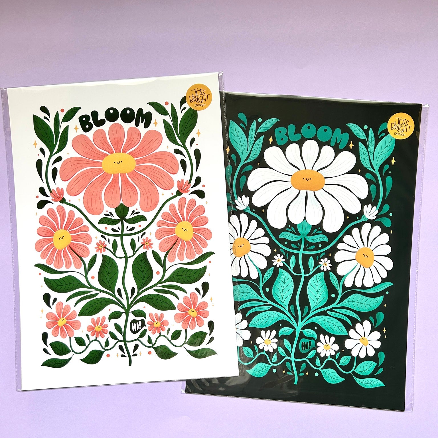 Flower Bloom Pattern A3 Print – Handmade Nottingham